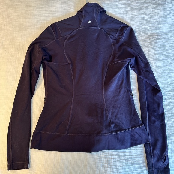 Lululemon Precision Jacket Navy Asymmetrical Zip Up Jacket Size 10 - Picture 3 of 11